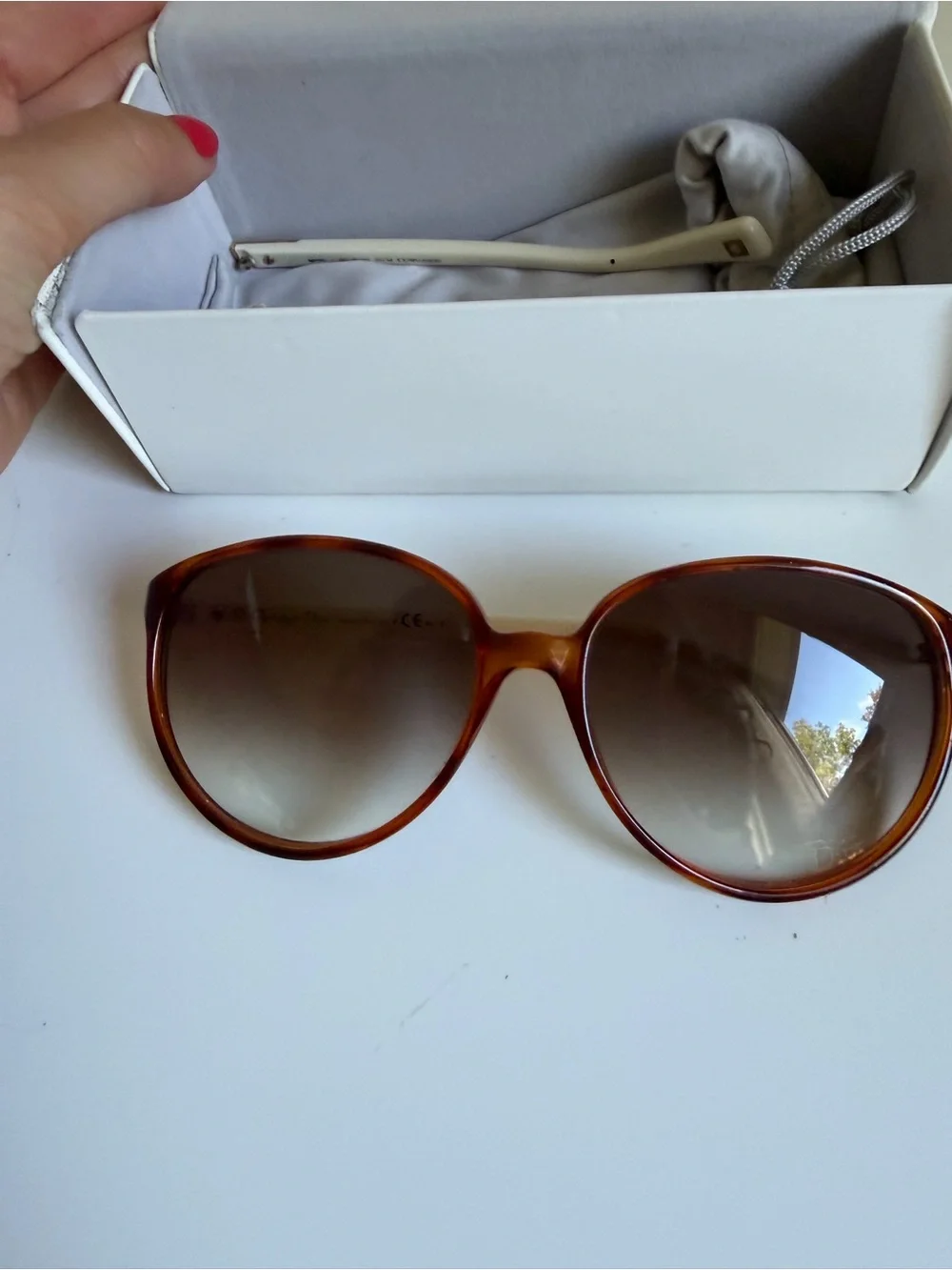 Christian Dior Vintage Glossy 1 Sunglasses FOR PARTS w/ Box Case